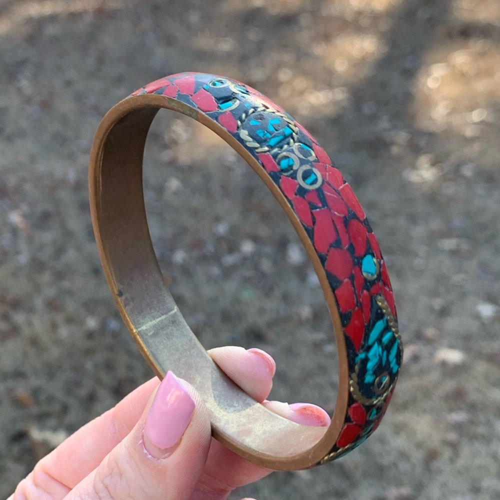 Mosaic Stone Bangle - Picture 3 of 10